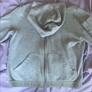 Calvin Klein Grey Cropped Hoodie
